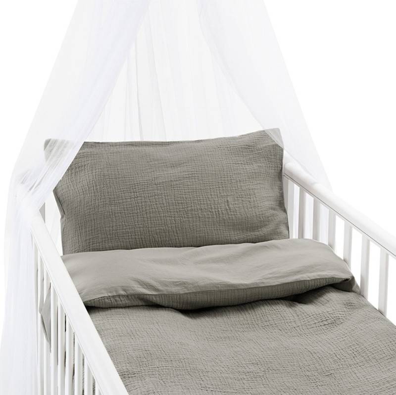 Borganäs Bettwäsche Babybett Rolling 100 x 130 cm Zweiteilig, Grau von Borganäs