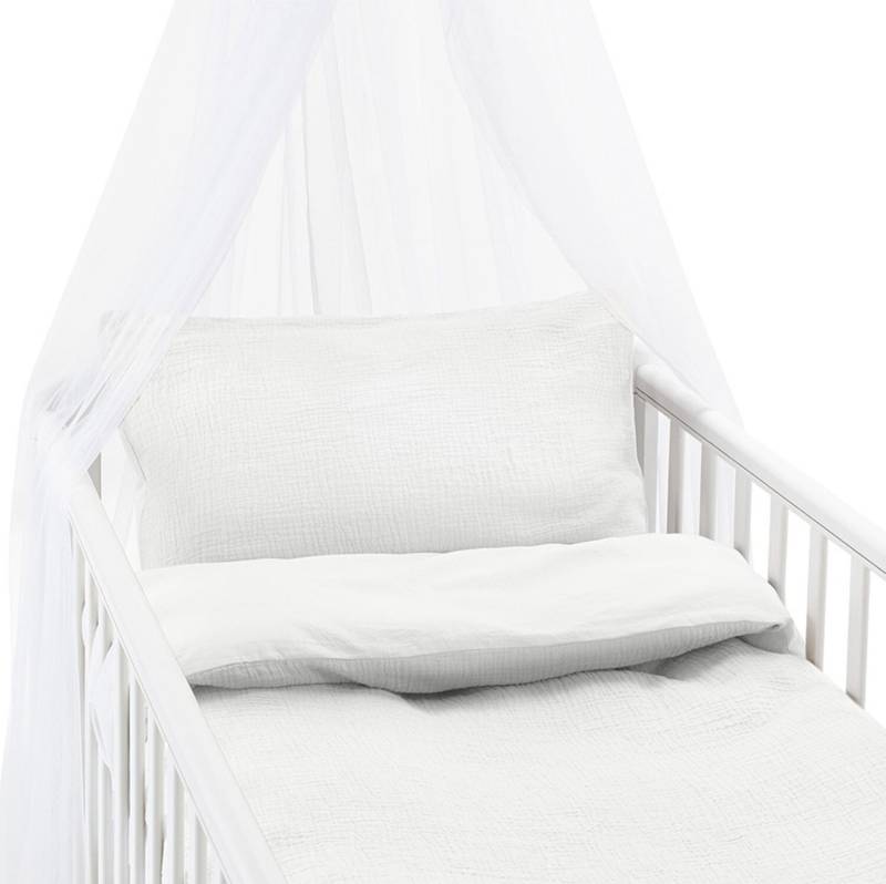 Borganäs Bettwäsche Babybett Rolling 100 x 130 cm Zweiteilig, Weiß von Borganäs