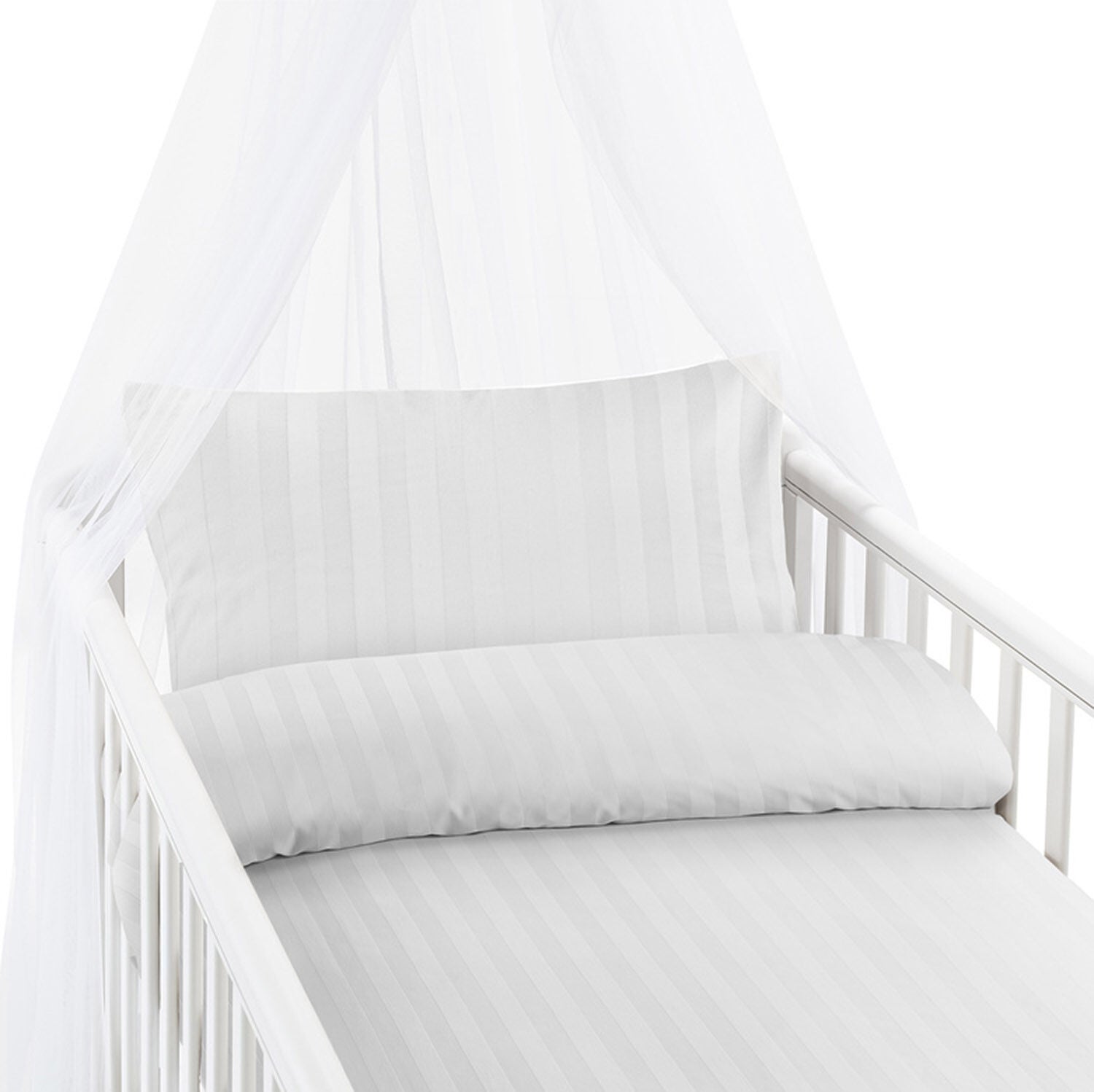 Borganäs Bettwäsche Babybett Satin 100 x 130 cm Zweiteilig, Weiß Borganäs Bettwäsche Babybett Satin 100 x 130 cm Zweiteilig, Weiß von Borganäs