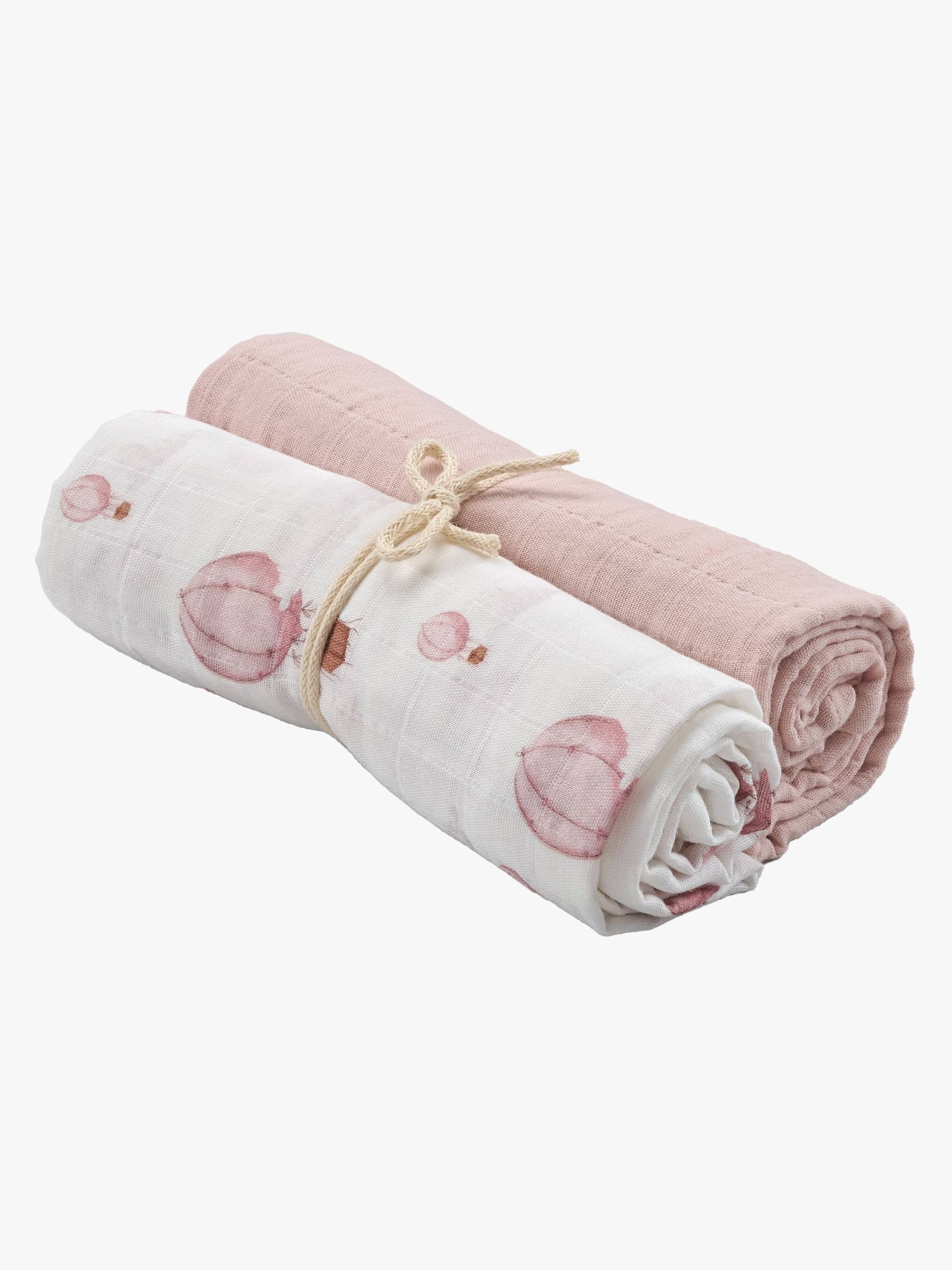 Borganäs Musselintücher Ballon 70x70 cm 2er-Pack, Rosa von Borganäs