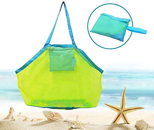 Große Netztasche für Strandspielzeug Strandtasche für Sandspielzeug Mesh Sand Spielzeug Tasche Tote Grün/Blau 45,7 x 30,5 x 45,7 cm Große Netztasche für Strandspielzeug Strandtasche für Sandspielzeug Mesh Sand Spielzeug Tasche Tote Grün/Blau 45,7 x 30,5 x 45,7 cm von BornFeel