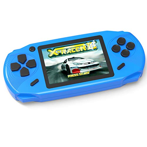 Bornkid 16 Bit Handheld Spielekonsole für Kinder und Erwachsene mit Integriertem 100 HD Videospiel 3,0 Zoll Seniors Electronic Handheld Spiele Jungen Mädchen Geburtstags Geschenk (Blau) von Bornkid