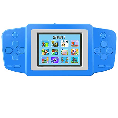 Bornkid Retro Handheld Spielkonsole für Kinder Tragbare Spiele Konsolen Eingebaut in 218 80er Klassische Alte Schule Video Spiele 2.5" Mini Arcade Erholung Geburtstags or Weihnachten Geschenk (Blau) von Bornkid