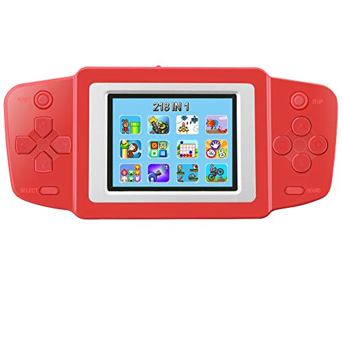 Bornkid Retro Handheld Spielkonsole für Kinder Tragbare Spiele Konsolen Eingebaut in 218 80er Klassische Alte Schule Video Spiele 2.5" Mini Arcade Erholung Geburtstags or Weihnachten Geschenk (Rot) von Bornkid