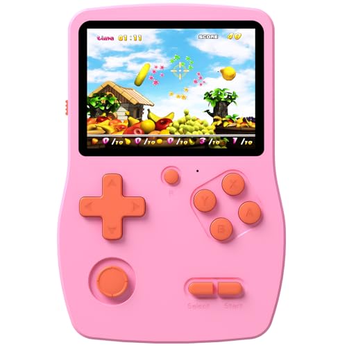 Handheld-Spiel-Spielzeug für Kinder mit 139 32-Bit-Videospielen, für Jungen und Mädchen, 7,6 cm IPS-Bildschirm, wiederaufladbar, Retro-Spielgerät, Party, Ostern, Geburtstag, Geschenk (Rosa) von Bornkid