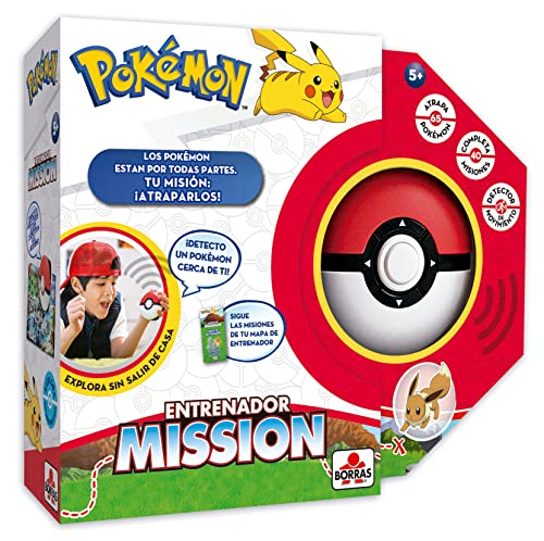 BORRAS - Interaktives Brettspiel Pokemon Mission. Werde ein Pokémon-Trainer und fange sie alle. Lerne lustige Daten von deinen Lieblings-Pokemones. (19442) | Spanische Version von Borras