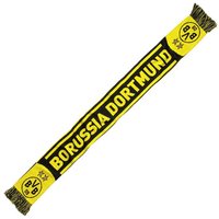 BVB 16110300 - BVB-Fanschal, Borussia Dortmund, mit zentralem Schriftzug, 2 BVB Embleme, Schwarz/Gelb, 140x17 cm von Borussia Dortmund