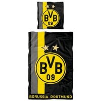 BVB 16802500 - BVB Bettwäsche mit Streifenmuster 135 x 200 cm, Borussia Dortmund 09 von Borussia Dortmund