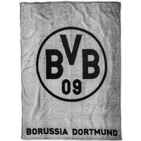 BVB 17820300 - BVB-Fleecedecke, Borussia Dortmund, grau, 150x200cm von Borussia Dortmund