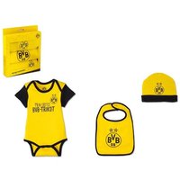 BVB 23260700 - BVB Baby Geschenkbox 3-teilig (Body/Mütze/Lätzchen), Größe 62/68 von Borussia Dortmund