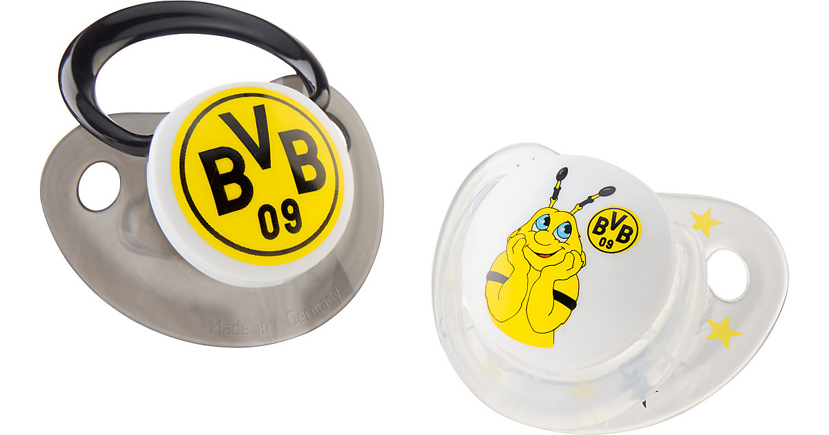 BVB-Schnullerset NUK 6-18 Monate schwarz/gelb von Borussia Dortmund