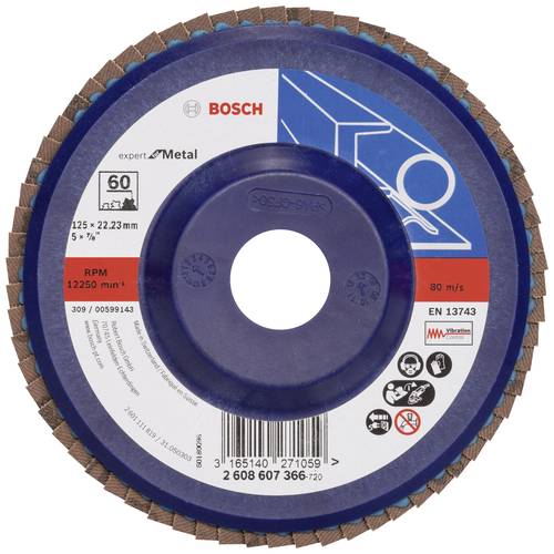 Bosch Accessories 2608607366 X551 Fächerschleifscheibe Durchmesser 125mm Bohrungs-Ø 22.33mm Stahl von Bosch Accessories