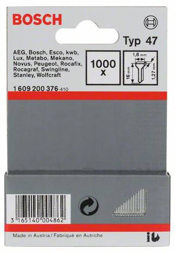 Bosch Accessories Tackernagel Typ 47, 1,8 x 1,27 x 16 mm, 1000er-Pack 1000 St. 1609200376 von Bosch Accessories