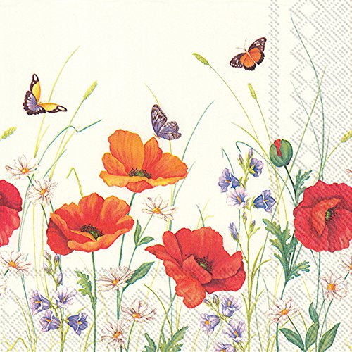 Ideal Home Range 20 Count Luncheon Napkins, Summer Meadow, 6" von Boston International