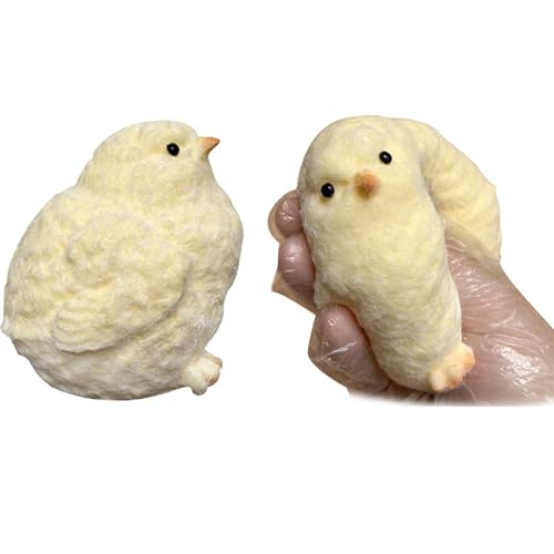 2 Stück Squishy Küken | Squishy Chicken Fidget Toy | Weiches Küken Spielzeug zum Stressabbau | Handgefertigtes Quetschhuhn Fidget Toys für Kinder und Erwachsene von Botiniv