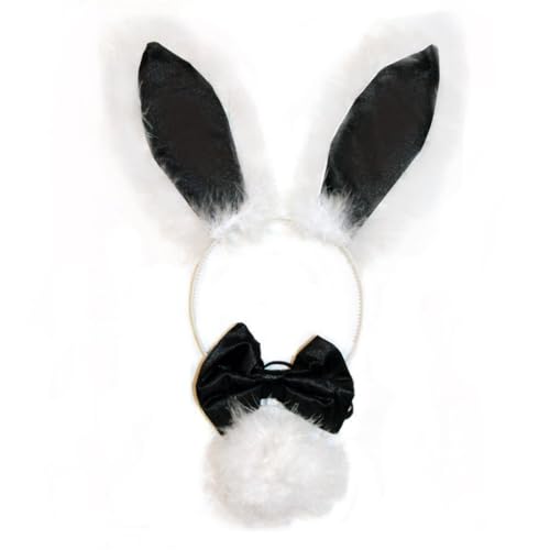 Bottone Plüsch-Ohr-Form-Stirnband, Schwanz und Fliege, Halloween, Cosplay, Kostüm, Party-Zubehör für Erwachsene und Kinder von Bottone