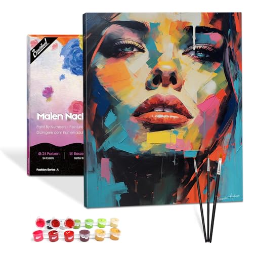 Bougimal Malen Nach Zahlen Erwachsene Populär mit Rahmen inklusive Pinsel und Acrylfarben - 40 x 50 cm, Bemalte Frau Bougimal Malen Nach Zahlen Erwachsene Populär mit Rahmen inklusive Pinsel und Acrylfarben - 40 x 50 cm, Bemalte Frau von Bougimal