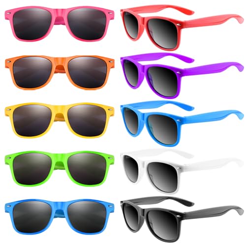 Bouiexye 10 Stück Neon Sonnenbrillen Partyzubehör Party Brille für Geburtstagsfeier Sommer Strand Pool Partyzubehör von Bouiexye