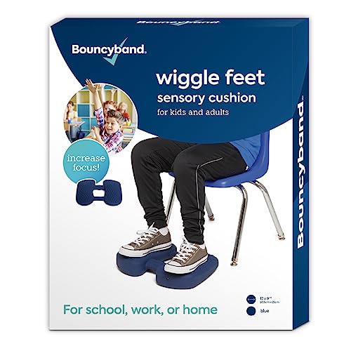 Bouncyband Wackelfüße, dunkelblau, 1 Packung – sensorisches Fußkissen erleichtert die Bewegung, um die Konzentration zu verbessern – 30,5 x 22,9 x 6,3 cm, sensorisches Werkzeug, ideal für von Bouncy Bands