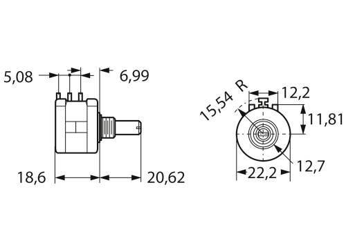 Bourns 3590S-6-103L Präzisions-Potentiometer 2W 10kΩ von Bourns