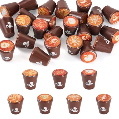 Boutigem Mini-Kaffeetassen aus Kunstharz, 15 x 17 mm, kleine Kaffeetassen für Essen und Getränke, Miniatur, Halloween, Puppenhaus-Ornamente, Desktop-Weihnachtsdekoration, Party-Dekoration, 25 Stück von Boutigem
