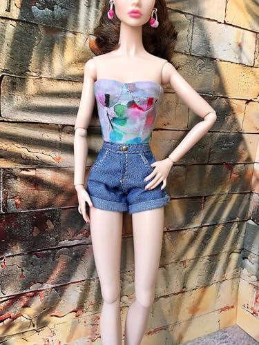 BQ‑AYLA – Roll-up Jeansshorts für Modepuppen 30 cm (1/6 Puppen) von Bouutique