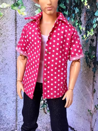 BQ‑CALAY – Sommerhemd aus Baumwolle für Ken-Puppen 30 cm Hot pink with White Stars Ken Muscular BQ‑CALAY – Sommerhemd aus Baumwolle für Ken-Puppen 30 cm Hot pink with White Stars Ken Muscular von Bouutique