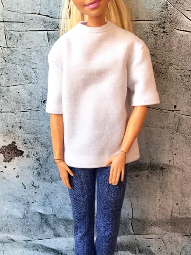 BQ‑Flowy – Kurzarm Oversized T-Shirt für Modepuppen 29 cm (1/6 Puppen) 01. White von Bouutique