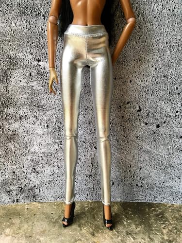 BQ‑Glimmer – Silber-Metallic-Leggings für Modepuppen 32 cm / 12,5 Zoll von Bouutique
