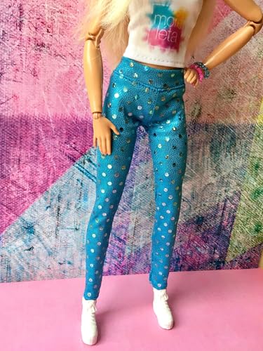BQ‑Glint – Pailletten-Leggings für Modepuppen 29 cm / 11,5 Zoll / Blue von Bouutique