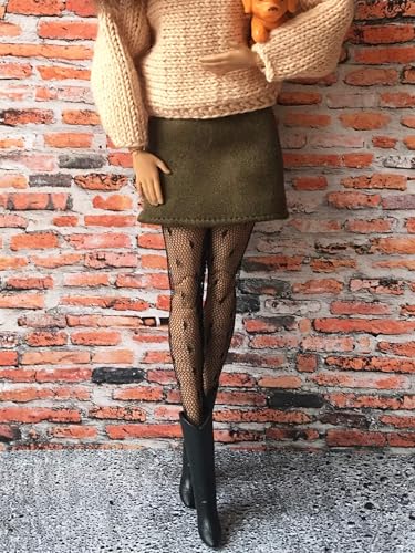 BQ‑Hazel – A-Linien-Rock aus Kunstvelours für Modepuppen 29 cm / 11,5 Zoll Olive von Bouutique