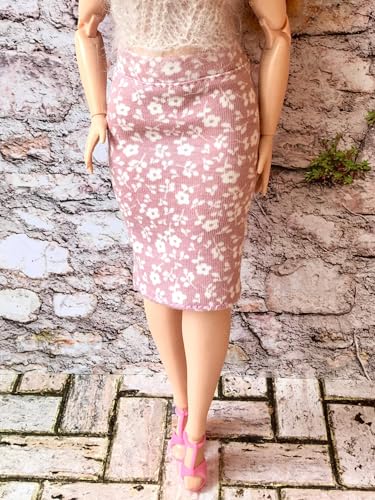 BQ‑LILA – Geblümter Midirock für Curvy Modepuppen 28 cm Floral Pink BQ‑LILA – Geblümter Midirock für Curvy Modepuppen 28 cm Floral Pink von Bouutique
