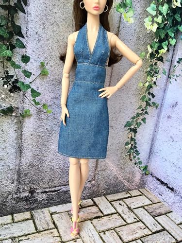 BQ‑MAERA – Jeans-Neckholder-Kleid für Modepuppen 30 cm (1/6 Puppen) Blue von Bouutique