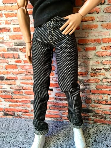 BQ‑NOIRIX Basic – Dunkelgraue Stretch-Slim-Jeans für Ken-Puppen 30 cm (1/6 Puppen) von Bouutique