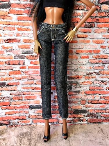 BQ‑Single – Graue Slim-Ankle-Jeans mit Regular Waist für Modepuppen 32 cm (1/6 Puppen) von Bouutique