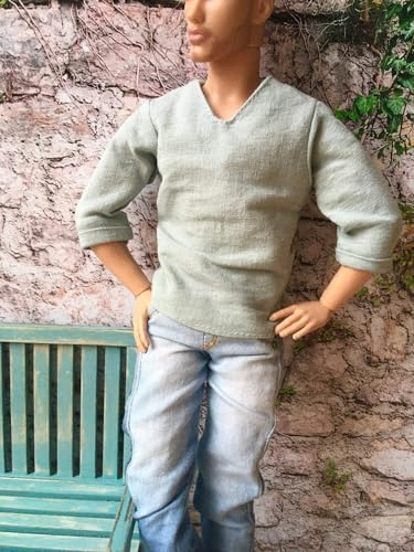 BQ‑Verno – Lässiges Leinenhemd für Ken-Puppen 30 cm / 12 Zoll 1. Mint von Bouutique