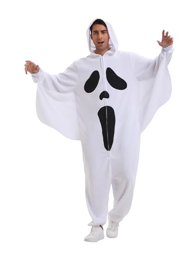 Boveco Halloween Party Herren Geist Cosplay Kostüm Fancy Outfit Urlaub, Weiss/opulenter Garten, L von Boveco