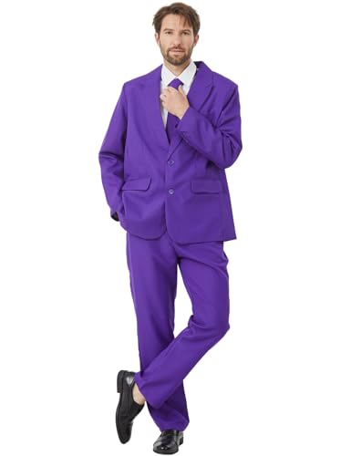 Boveco Herrenanzug, einfarbig, Freizeitanzug, Kostüm für Halloween, Abschlussball, Party, 3-teiliges Outfit mit Jacke, Hose, Krawatte, Größe M Boveco Herrenanzug, einfarbig, Freizeitanzug, Kostüm für Halloween, Abschlussball, Party, 3-teiliges Outfit mit Jacke, Hose, Krawatte, Größe M von Boveco
