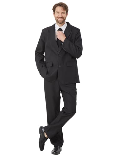 Boveco Herrenanzug, einfarbig, Freizeitanzug, Kostüm für Halloween, Abschlussball, Party, 3-teiliges Outfit mit Jacke, Hose, Krawatte, Größe XXL Boveco Herrenanzug, einfarbig, Freizeitanzug, Kostüm für Halloween, Abschlussball, Party, 3-teiliges Outfit mit Jacke, Hose, Krawatte, Größe XXL von Boveco
