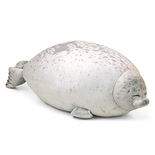 Boven Cute Blob Plush Seal Pillow, Robbe Kissen Plüschtier-Schlafkissenspielzeug, Seehund Kissen Mit Molliger Plüschfüllung (Beige,L 60cm) von Boven
