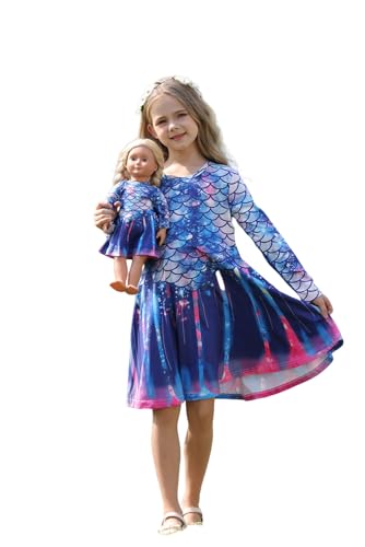 Bow Dream Niedliches Mädchenkleid und passende American Girl Puppenkleidung Zubehör für Mädchenkleider 3-12 Jahre, Tiefes Blau, 11-12 Jahre Bow Dream Niedliches Mädchenkleid und passende American Girl Puppenkleidung Zubehör für Mädchenkleider 3-12 Jahre, Tiefes Blau, 11-12 Jahre von Bow Dream