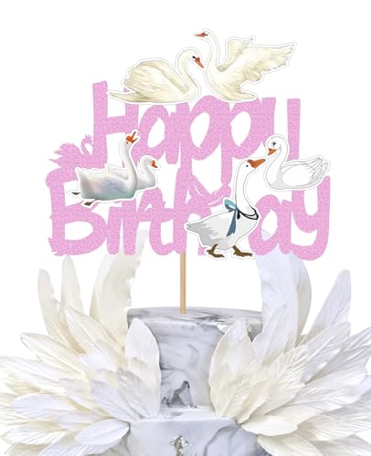 1 x Gänse-Kuchenaufsatz, Schwan, Kuchendekoration, alberne Geburtstags-Dekoration, Babyparty, Motto-Party-Zubehör, Schwan-Kuchenspieße, Thema, Hochzeit, Sursurprise von Boweurois