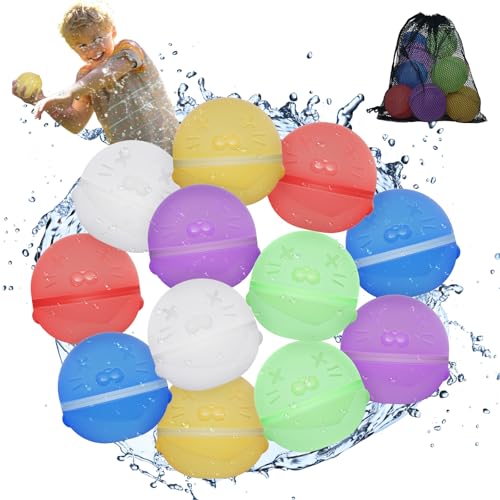 Bowfar Wasserbomben Wiederverwendbar, 12 Stück Wasserbomben Selbstschließend Magnetisch Eine Sekunde Schnellfuller, Wasserspielzeug Pool Spielzeug Strandspielzeug Wasserball für Sommer Kinder Outdoor Bowfar Wasserbomben Wiederverwendbar, 12 Stück Wasserbomben Selbstschließend Magnetisch Eine Sekunde Schnellfuller, Wasserspielzeug Pool Spielzeug Strandspielzeug Wasserball für Sommer Kinder Outdoor von Bowfar