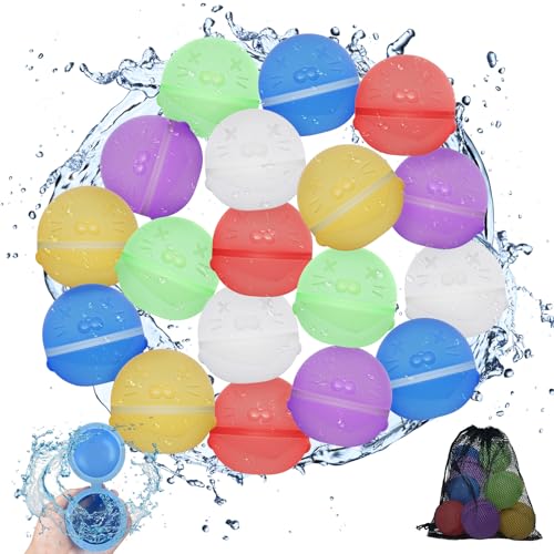 Bowfar Wasserbomben Wiederverwendbar, 18 Stück Wasserbomben Selbstschließend Magnetisch Eine Sekunde Schnellfuller, Wasserspielzeug Pool Spielzeug Strandspielzeug Wasserball für Sommer Kinder Outdoor Bowfar Wasserbomben Wiederverwendbar, 18 Stück Wasserbomben Selbstschließend Magnetisch Eine Sekunde Schnellfuller, Wasserspielzeug Pool Spielzeug Strandspielzeug Wasserball für Sommer Kinder Outdoor von Bowfar