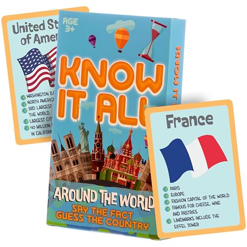 Boxer Gifts Countries Know It All Card Game | Awesome Geography Themed Educational Activity | Fun Gift for Kids von Boxer Gifts