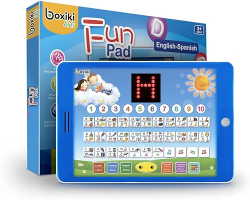 Boxiki kids Spanisch-Englisch Tablet, Zweisprachiges Lernspielzeug mit LCD Display von Boxiki kids