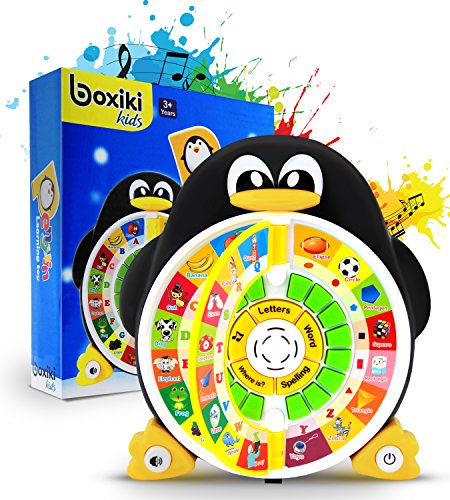 Boxiki kids Englisch Penguin Power ABC Lernspielzeug, Lernspiele Center stärkt Verständnis von wichtigen Vor-Kindergarten Fächern – ABC, Wörter, Buchstabieren, Formen, “Wo ist es?” & Lieder von Boxiki kids