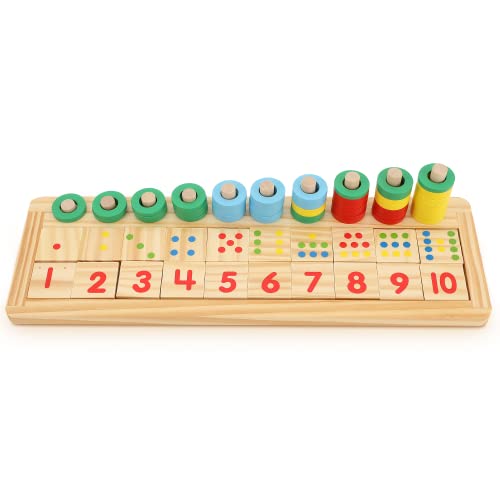 Boxiki kids Holzpuzzle Zahlen zum Lernen & Spielen - Mathe zum steigern der Intelligenz - Montessori, Kindergarten & Vorschule Spielzeug für Kinder ab 3 Jahren. von Boxiki kids