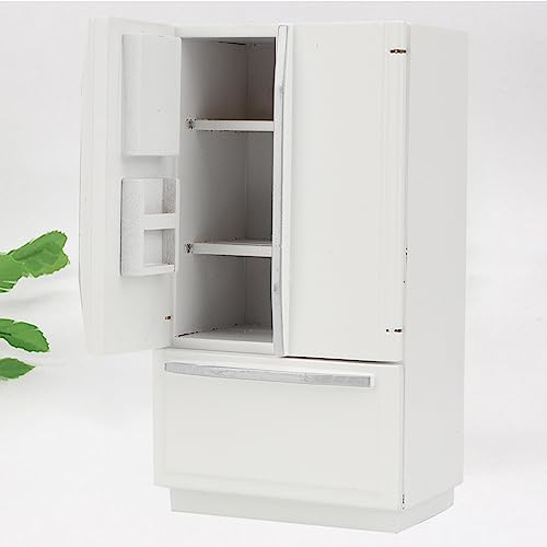 1:12 Mini Holz Kühlschrank Modell Möbel Zubehör für Puppenhaus (Weiß) von Boxwizard