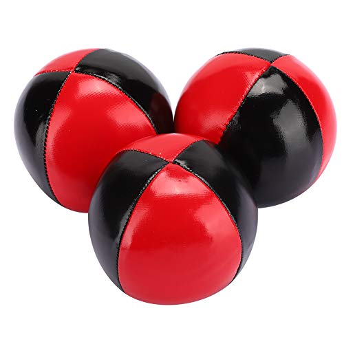 3 Stück Rot-schwarzes PU-Leder, Tragbarer Hochwertiger EPS-Jonglierball mit Feinen Kolloidalen Partikeln von Boxwizard